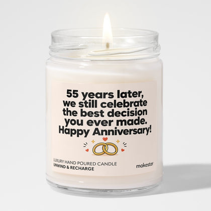 55th Anniversary Celebration Candle