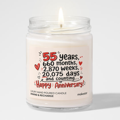 55th Anniversary Milestone Candle