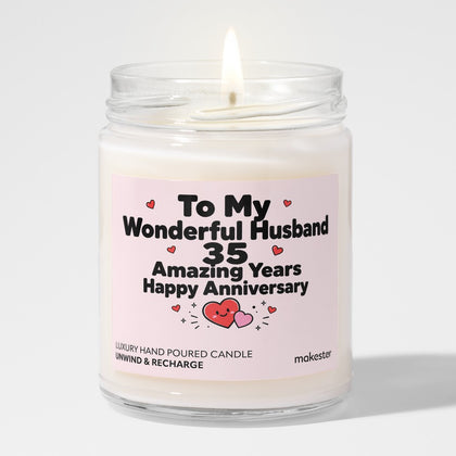 35th Anniversary Husband Candle