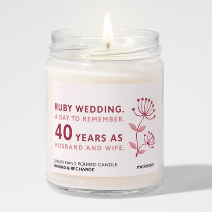 Fortieth Ruby Anniversary Wedding
