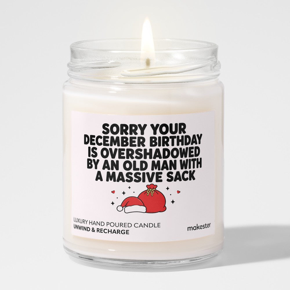 December Birthday Overshadowed Candle