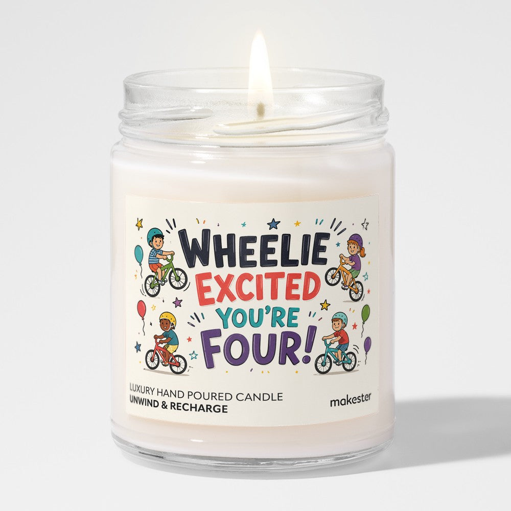 Wheelie Excited Fourth Birthday