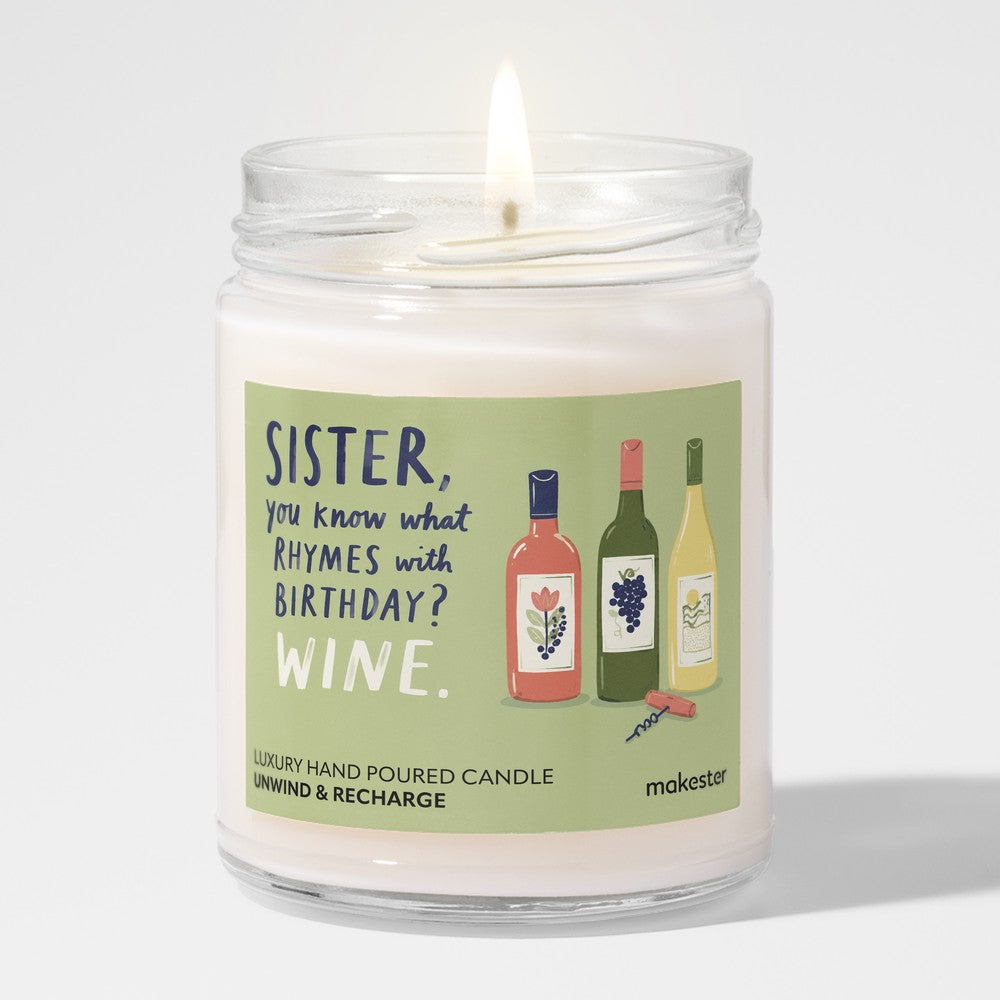 Sister Wine Rhymes Birthday