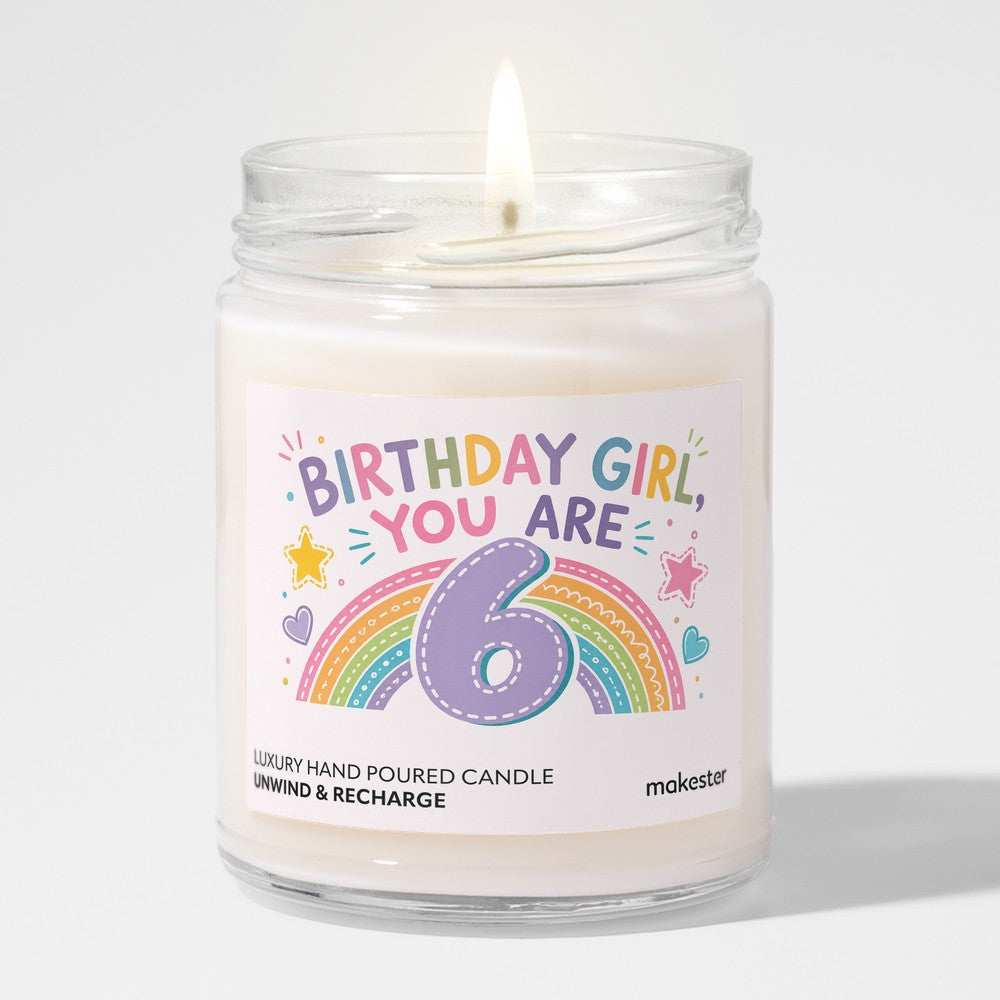 Sixth Birthday Girl Candle