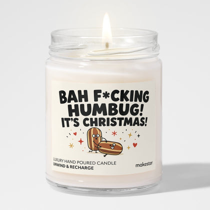 Bah Humbug Christmas Candle