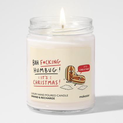 Bah Humbug Christmas Candle