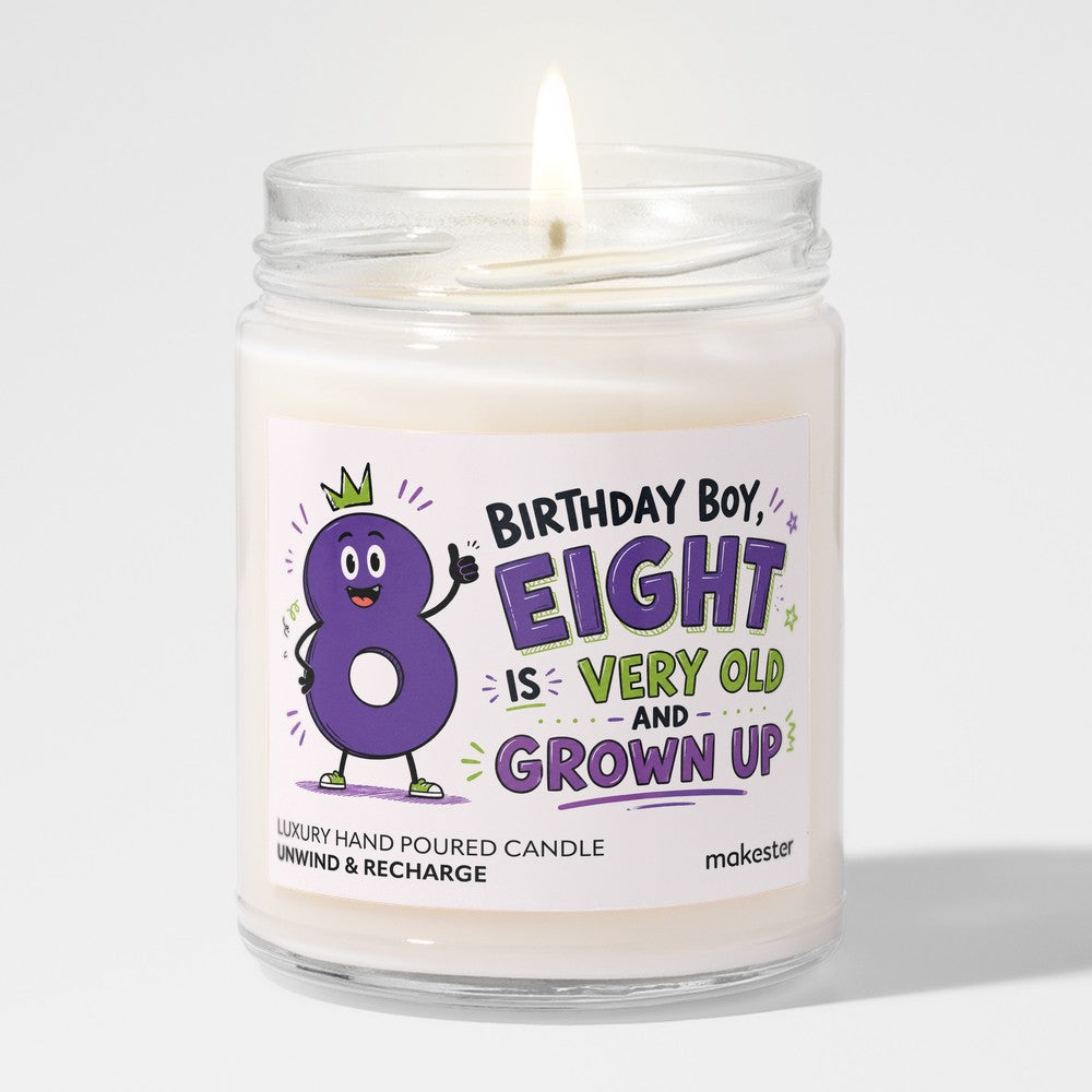 Eighth Birthday Boy Candle