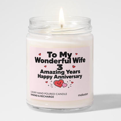 Wife Third Anniversary Wonderful