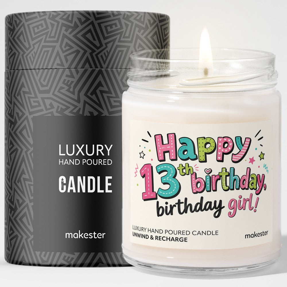 Thirteen Birthday Girl Candle