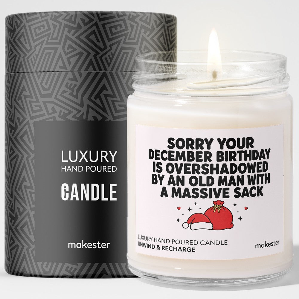 December Birthday Overshadowed Candle