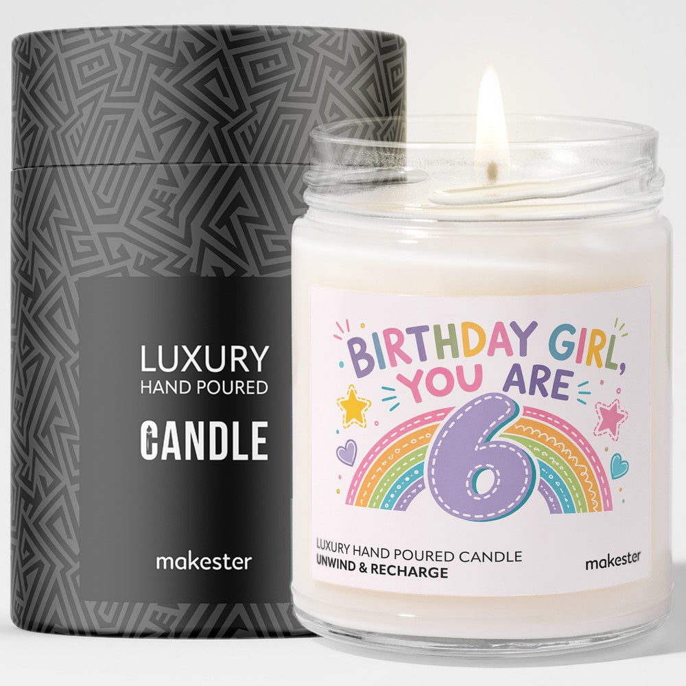 Sixth Birthday Girl Candle