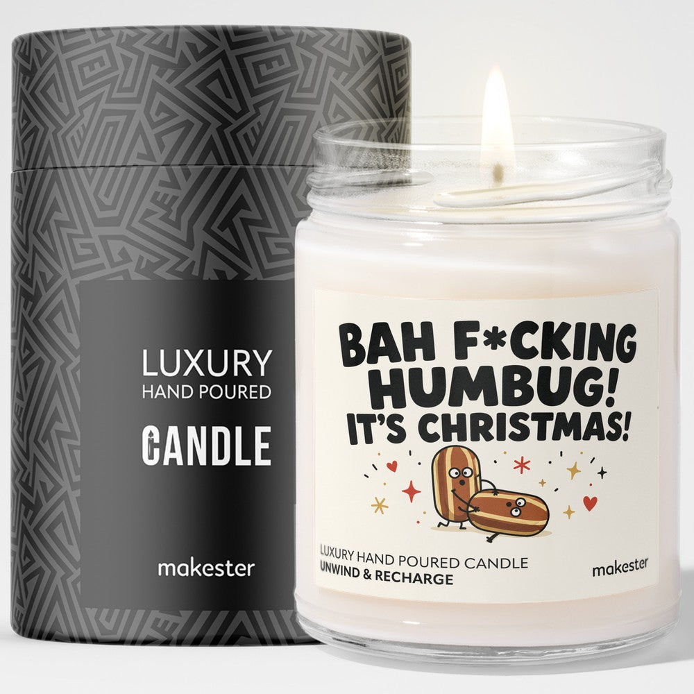 Bah Humbug Christmas Candle