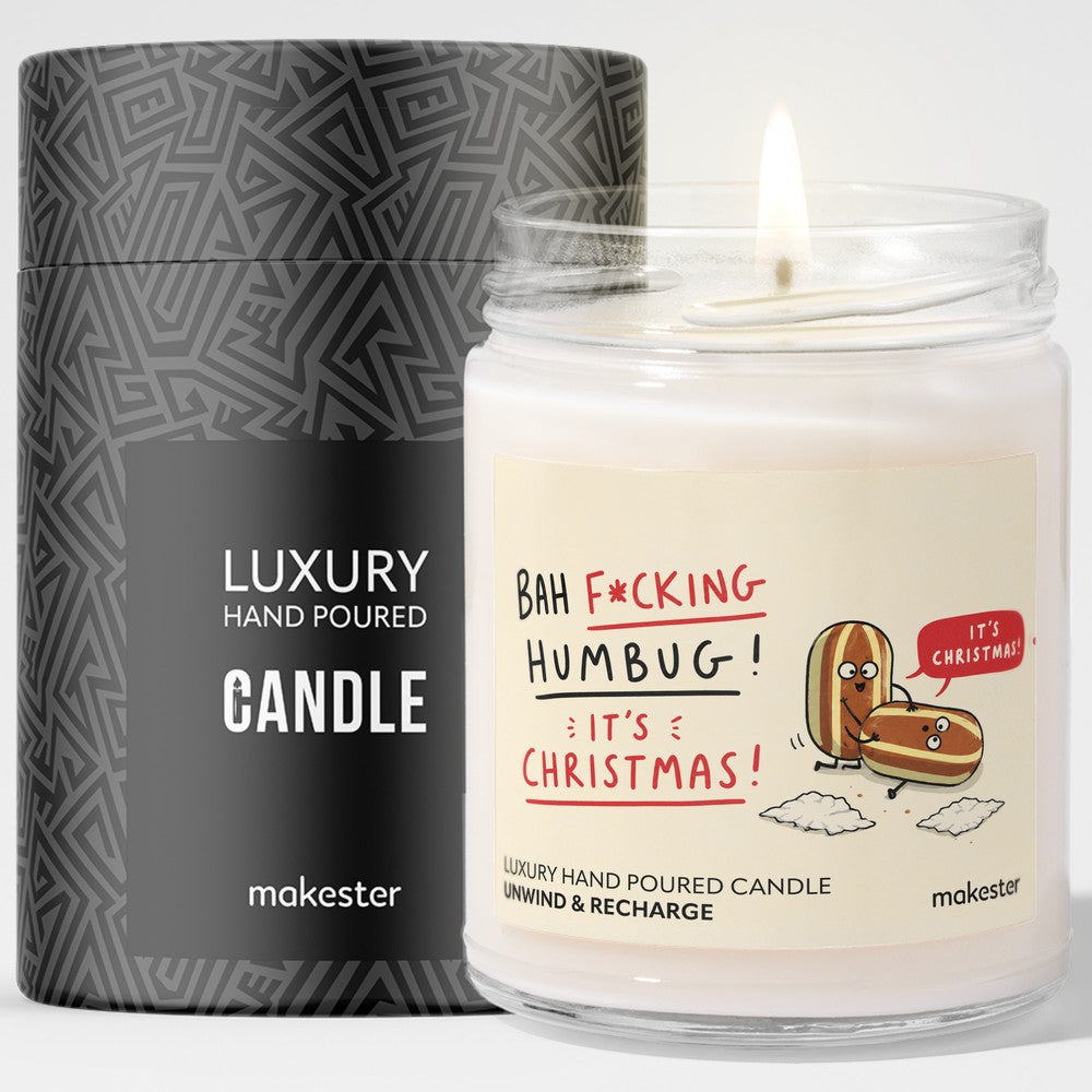 Bah Humbug Christmas Candle
