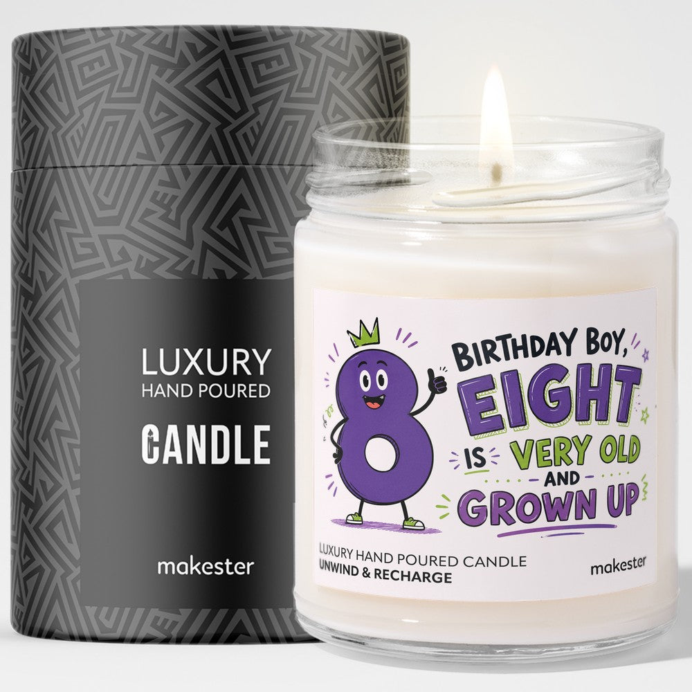 Eighth Birthday Boy Candle