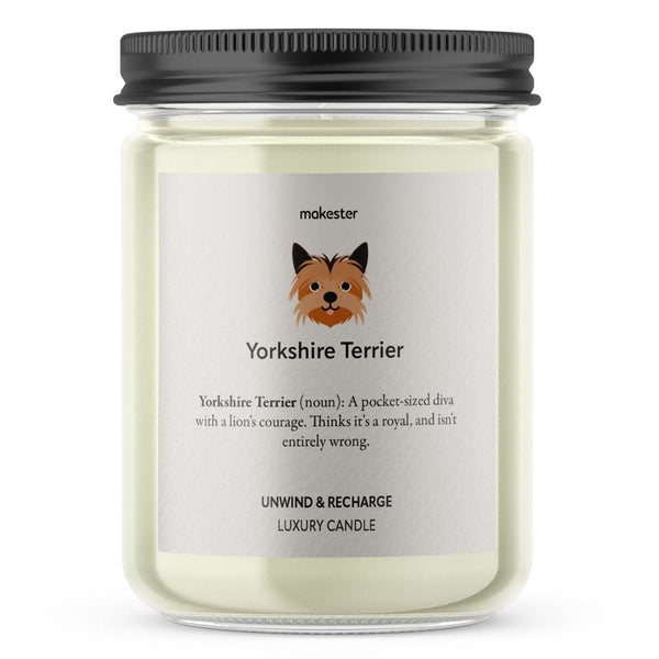 Yorkshire Terrier Candle Gift - Luxury Soy Wax - Yorkshire Terrier
